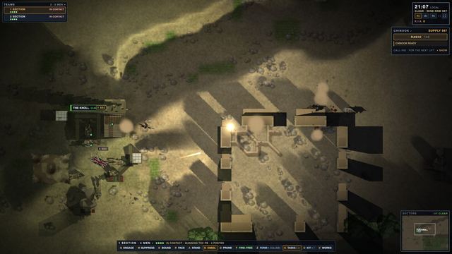 Evening at a patrol base on the knoll, contact from the compounds below